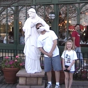 Ken and Morgan with The Living Statue