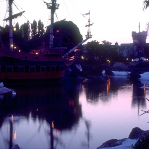 Captain Hook's Galley with Pirates in the background