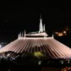 Space Mountain at night