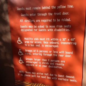 Accessible bus stop sign