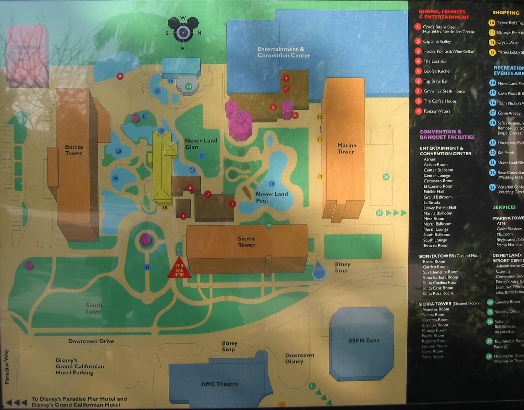 Map of the Disneyland Hotel