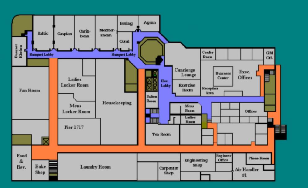 Paradise Pier Hotel - 2nd Floor Layout