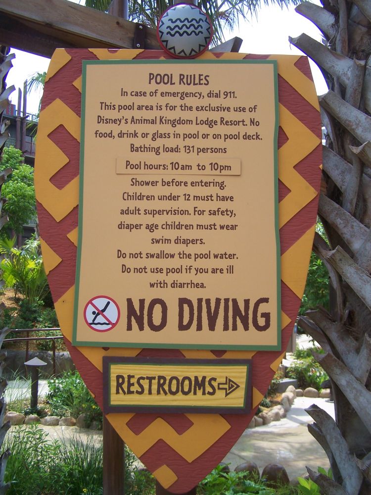 Pool sign.
