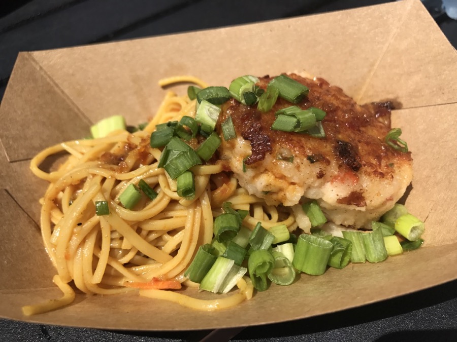 Thailand-Seared Shrimp And Scallop Cake With Cold Noodle Salad