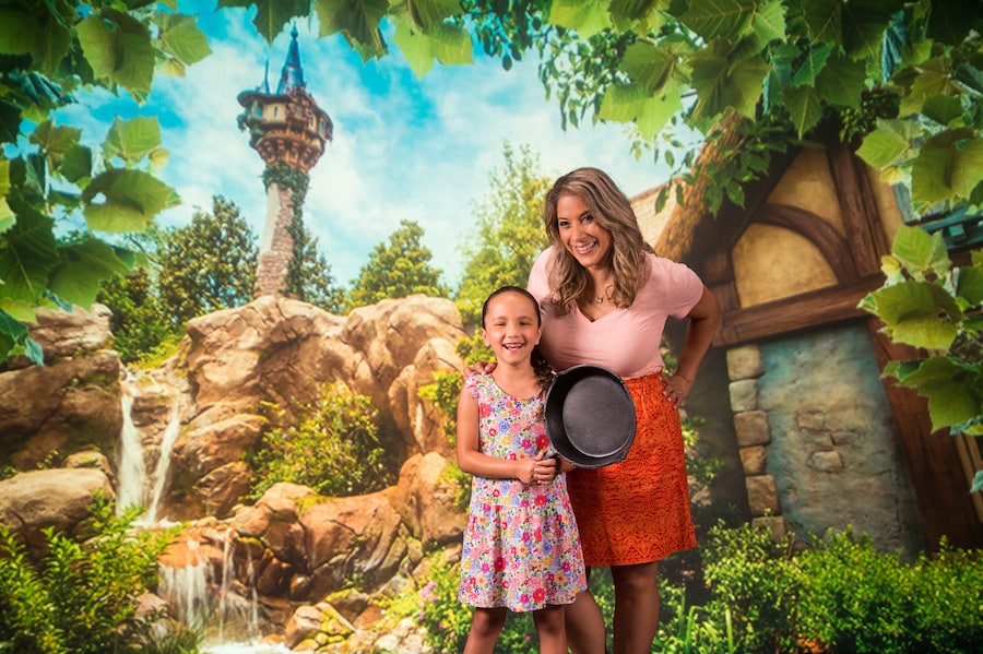 Disney Photopass Tangled-themed virtual backdrop at Disney Springs