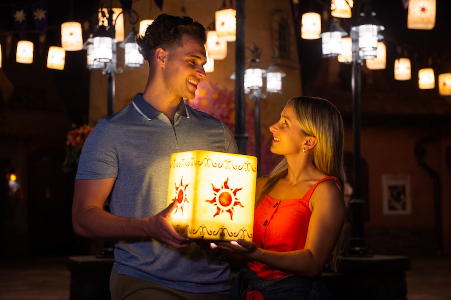 Tangeled-themed lantern prop at Magic Kingdom Park