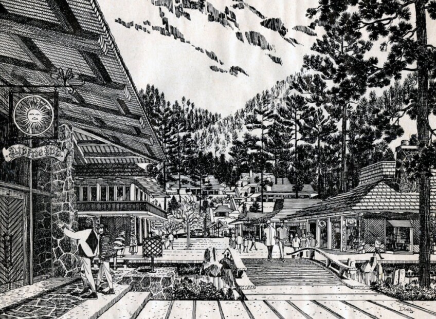 An artist's rendering of the proposed Mineral King resort
